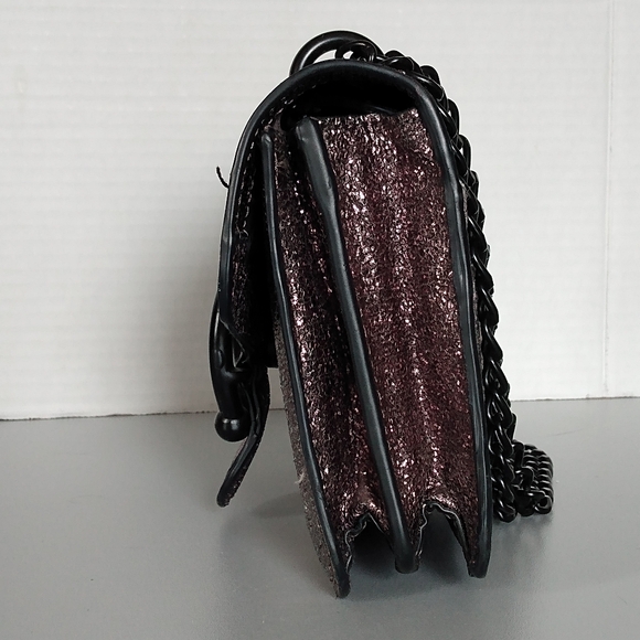 Steve Madden Grey Glitter Steel Chain Crossbody Bag - Picture 5 of 13